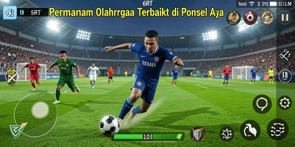 Layar utama <strong>6RT</strong> menunjukkan aksi olahraga yang seru dan kompetitif.