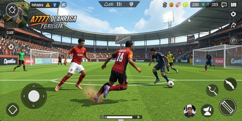 Tampilan gameplay olahraga yang seru dan mendebarkan di A7777.