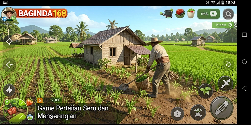 Tangkapan layar gameplay <strong>BAGINDA168</strong> yang menunjukkan keseruan bertani.