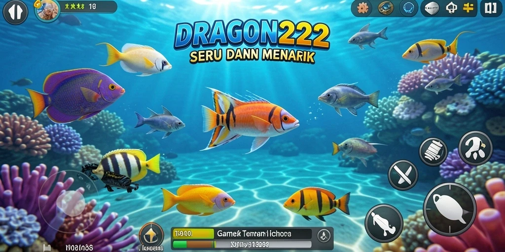Screenshot gameplay DRAGON222 yang menunjukkan aksi menembak ikan.