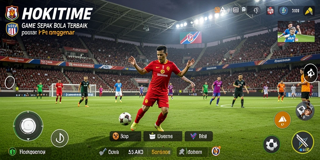 Gameplay HOKITIME yang menegangkan dalam pertandingan sepak bola.