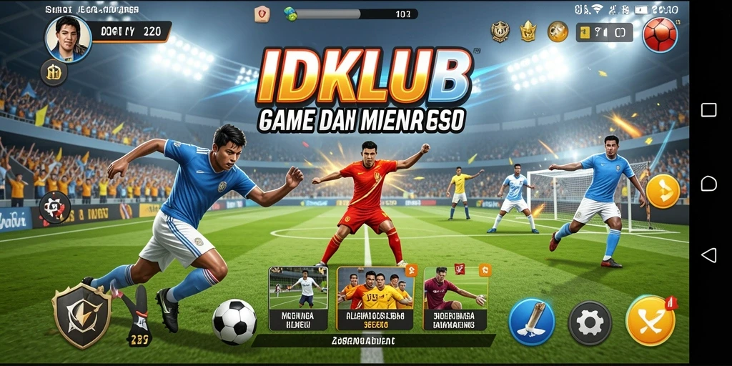 Screenshot utama IDKLUB menampilkan aksi seru gameplay olahraga.