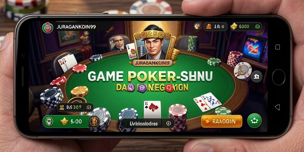 Tampilan gameplay seru dalam JURAGANKOIN99 saat bermain Poker.