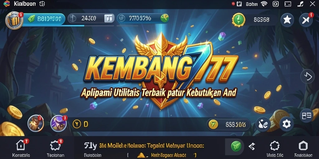 Tampilan antarmuka utama KEMBANG777 dengan fitur Utilitas.