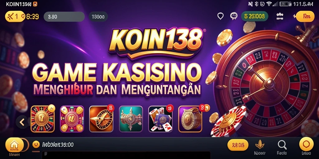 Screenshot KOIN138 menampilkan berbagai jenis permainan Kasino yang menarik.