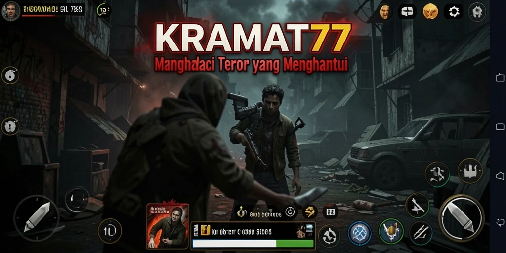 Menampilkan momen-momen menegangkan dalam gameplay KRAMAT77.