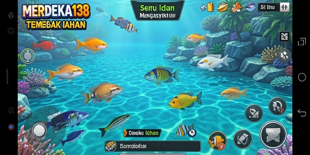 Tampilan gameplay Tembak Ikan yang menegangkan di MERDEKA138.