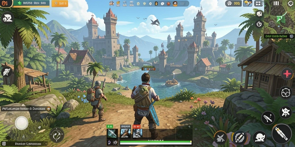 Gameplay RP55 yang menampilkan dunia terbuka yang luas dan interaktif.