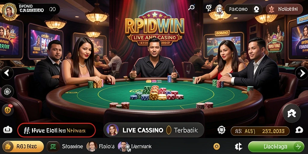 Tampilan gameplay menegangkan di RPIDWIN dengan dealer langsung dan interaksi pemain.