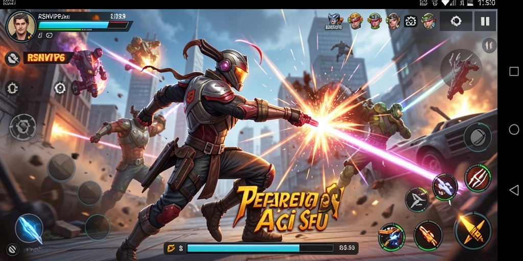 Tangkapan layar gameplay RSNVIP6 yang menunjukkan aksi pertarungan seru.