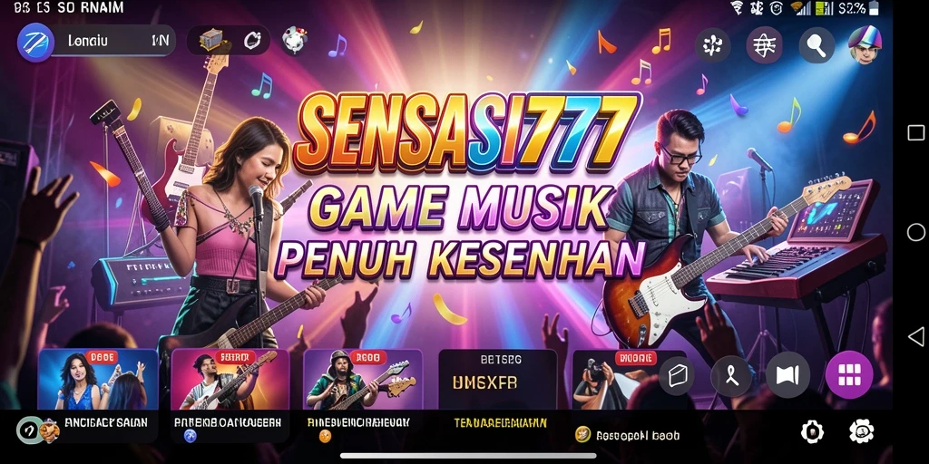 Screenshot gameplay SENSASI777 menampilkan aksi seru bermain musik.