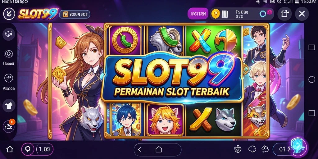 Tampilan gameplay SLOT99 yang seru dan berwarna dari tema Anime.
